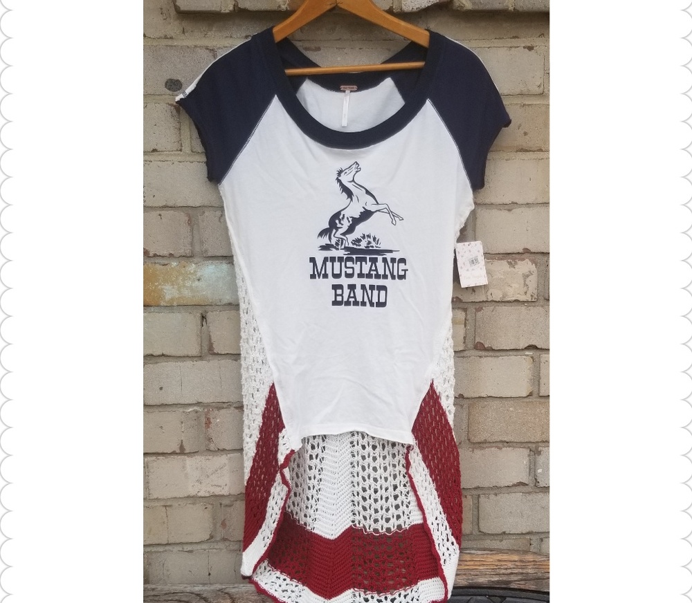 SOLD FP Mustang Band Crocheted Back Tee - Picture 3 of 7